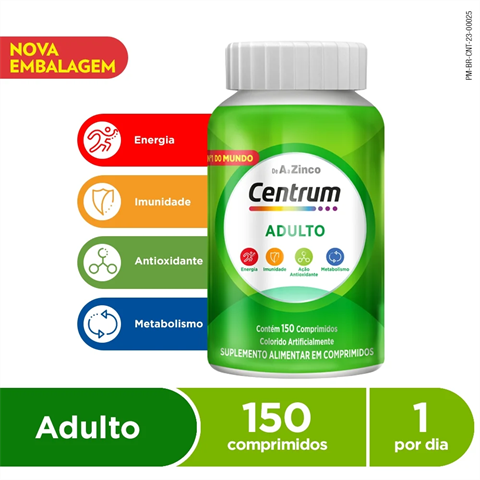 Centrum Multivitamínico Adulto, Frasco com 150 Comprimidos