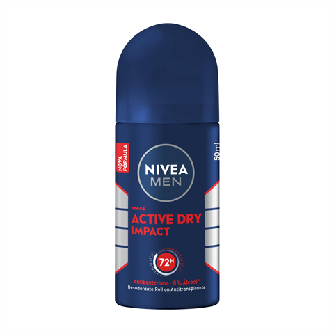 Desodorante Roll-On Nivea Dry Impact Masculino Com 50ml