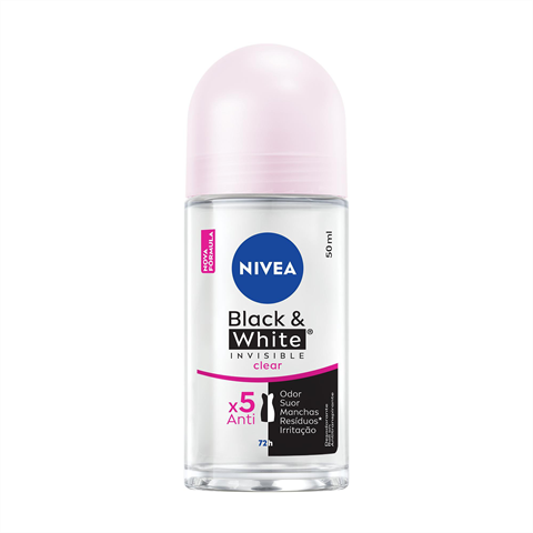 Desodorante Roll-On Nivea Invisible Black & White Feminino Com 50ml