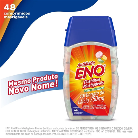 ENO Pastilhas mastigáveis Frutas Sortidas, 6 frascos x 48 pastilhas