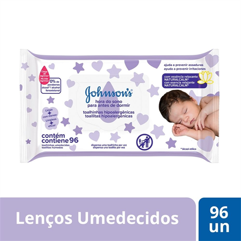 Lenço Umedecido Johnson's Baby Hora Do Sono Com 96 Unidades