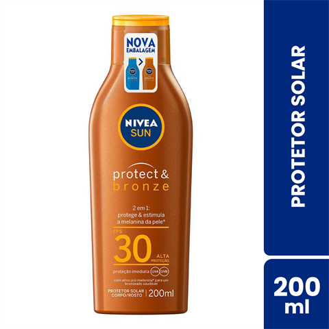 Protetor Solar Nivea Sun Protect & Bronze FPS30 Com 200ml