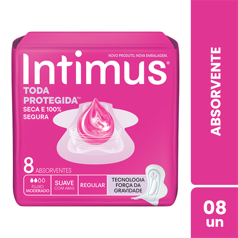 Absorvente Intimus® Tripla Proteção Suave C/Abas- 8 un