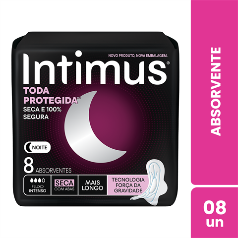 Absorvente Intimus® Noturno Seca C/ Abas - 8 un