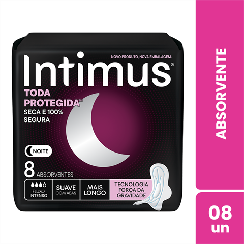 Absorvente Intimus® Noturno Suave C/ Abas - 8 un
