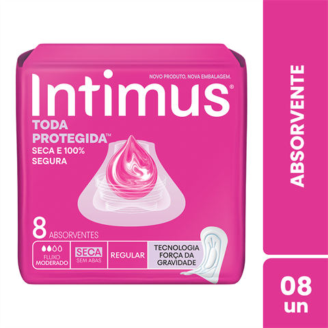 Absorvente Intimus® Tripla Proteção Seca S/Abas- 8 un