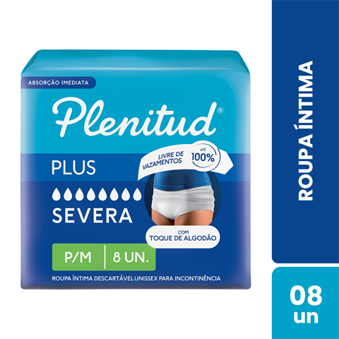 Roupa Íntima Plenitud Plus para Incontinência P/M-8 un