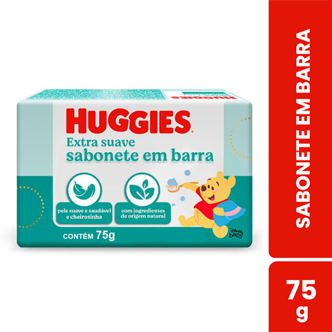 Sabonete em Barra Huggies Extra Suave para bebê - 75g