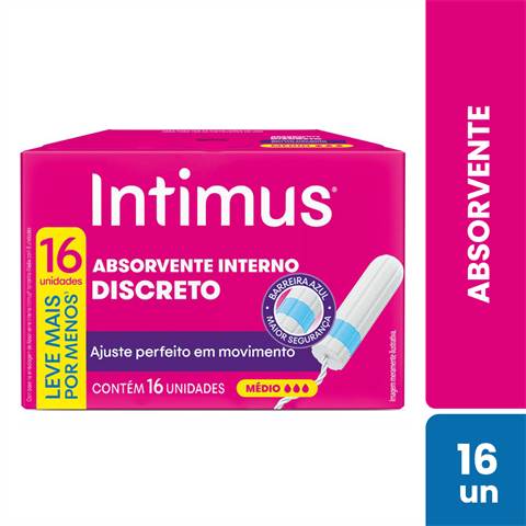 Absorvente Interno Intimus® Discreto Médio - 16 un