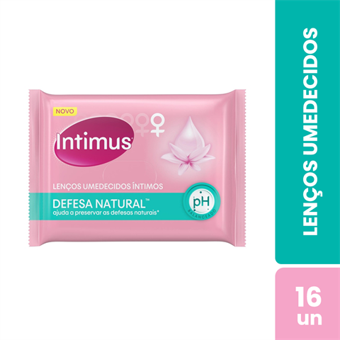 Lenços Umedecidos Intimus Defesas Naturais - 16 lenços