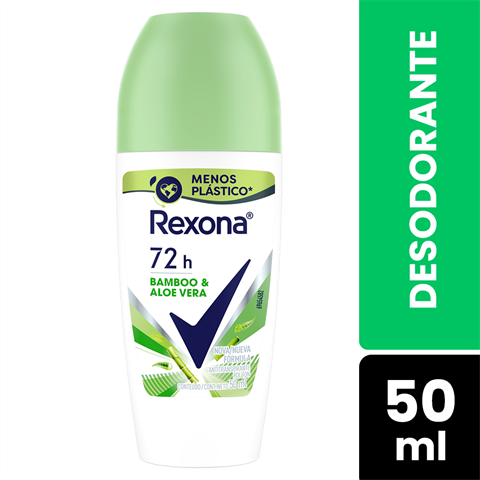 Desodorante Antitranspirante Rexona Roll-on Bamboo & Aloe Vera 48h Com 50ml