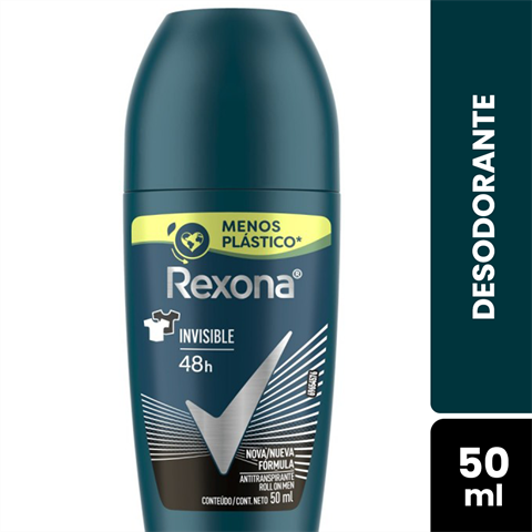 Desodorante Antitranspirante Rexona Men Roll-on Invisible 48h Com 50ml