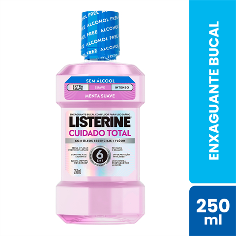 Enxaguante Bucal Listerine Cuidado Total 14 Benefícios Em 1 Menta Suave Sem Álcool 250ml