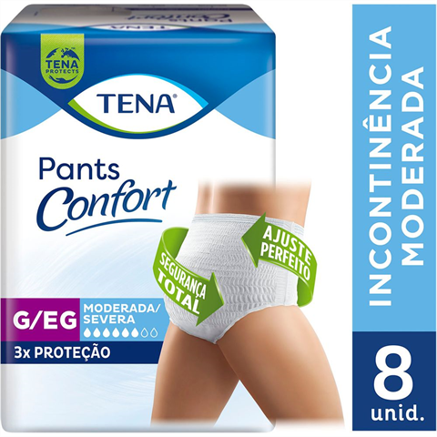 Fralda Geriátrica Tena Pants Confort G/EG com 8 unidades