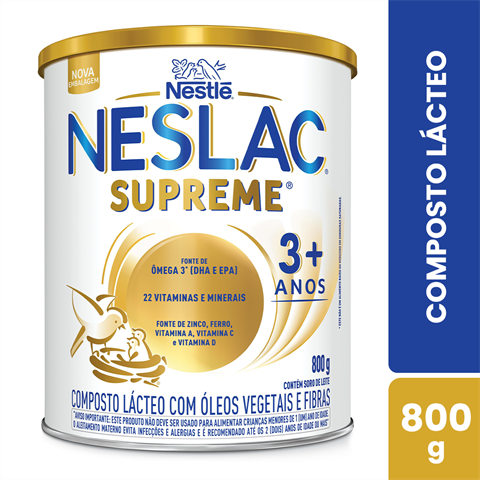 Composto Lácteo Neslac Supreme 3+ Anos Com 800g
