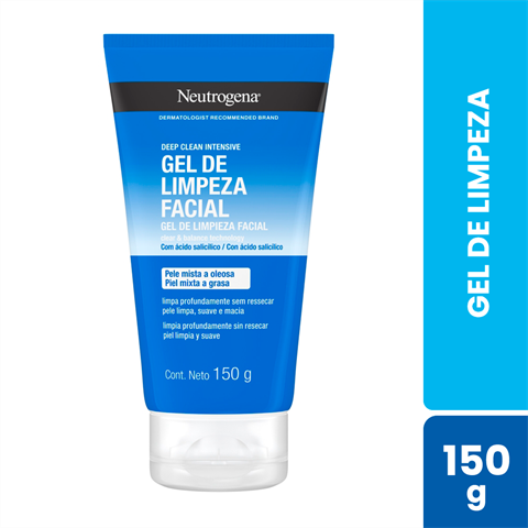 Gel De Limpeza Facial Profunda Neutrogena Deep Clean Intensive Com 150g