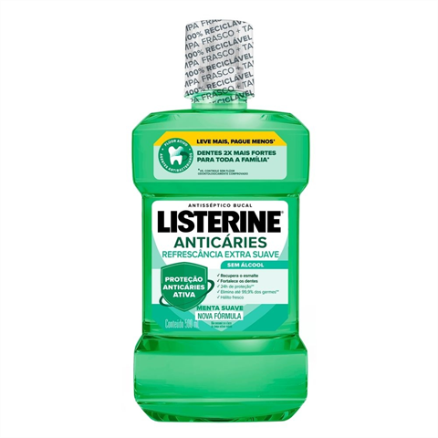 Enxaguante Bucal Listerine Anticáries Sem Álcool 500ml