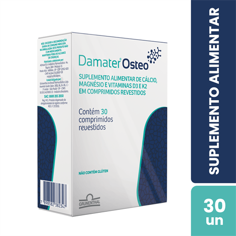Suplemento Alimentar Damater Osteo Com 30 Comprimidos Revestidos
