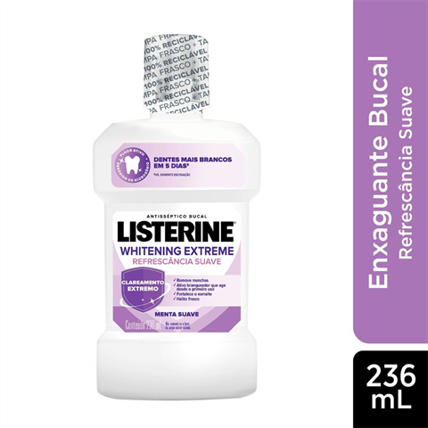 Enxaguante Bucal Listerine Whitening Extreme Clareador Dental 236ml