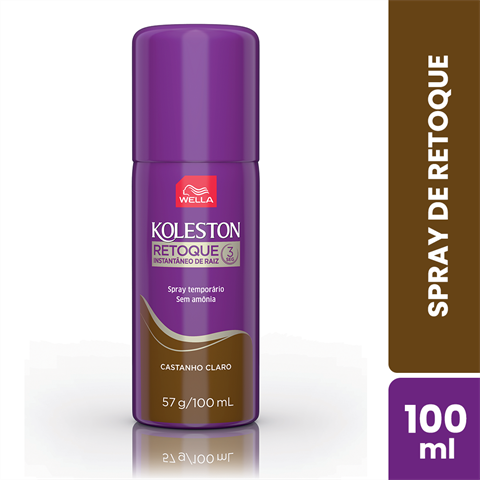 Spray Temporário Koleston Retoque Instantâneo De Raiz Castanho Claro Com 100ml