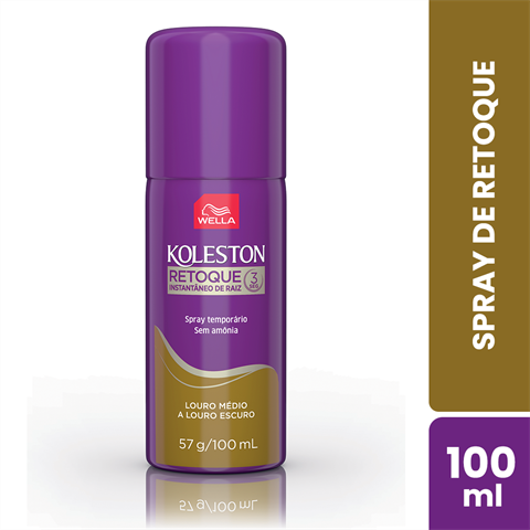 Spray Temporário Koleston Retoque Instantâneo De Raiz Louro Médio A Escuro Com 100ml