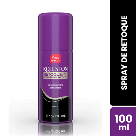Spray Temporário Koleston Retoque Instantâneo De Raiz Preto Com 100ml