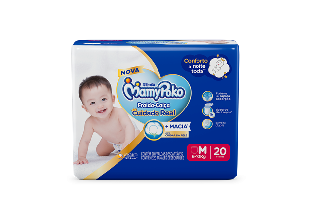 Fralda Infantil Mamypoko Calça Regular M com 20 unidades