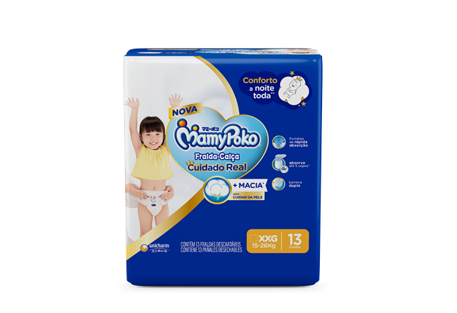 Fralda Infantil Mamypoko Calça XXG com 13 unidades