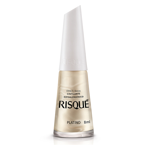 Esmalte Risqué Branco Cintilante Platino 8ml