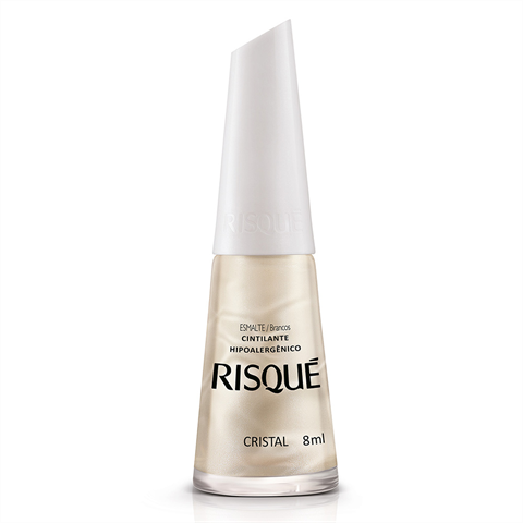 Esmalte Risqué Branco Cintilante Cristal 8ml