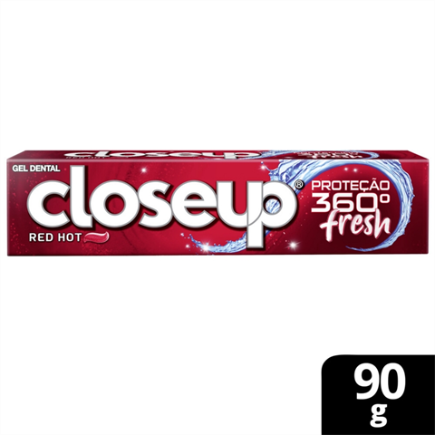 Creme Dental Closeup Proteção 360° Fresh Red Hot Com 90g