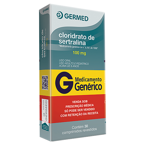 Clorid. Sertralina 100mg C/30 Comprimidos (C1) Germed