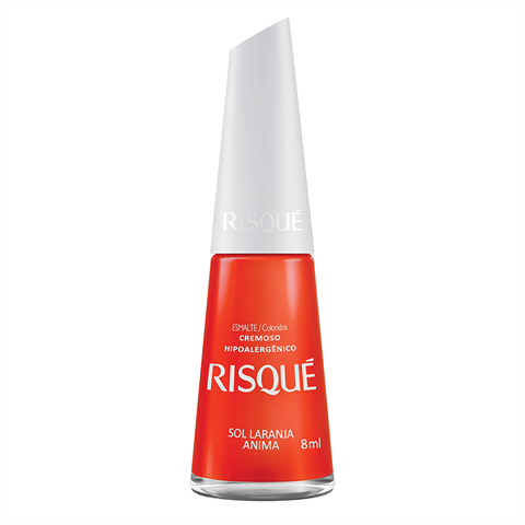 Esmalte Risqué Vermelho Cremoso Sol Laranja Anima 8ml