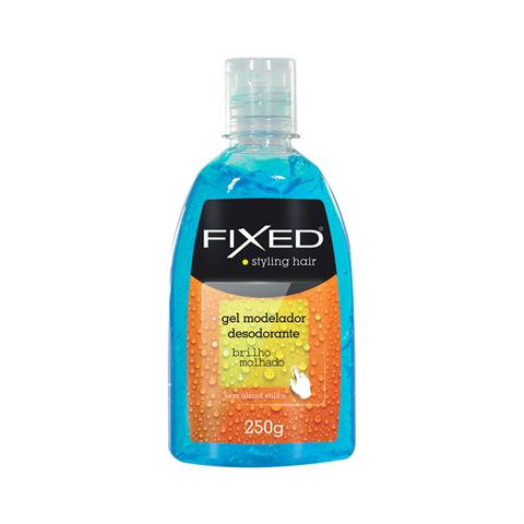 Gel Modelador Fixed Styling Hair Azul Brilho Molhado 250g
