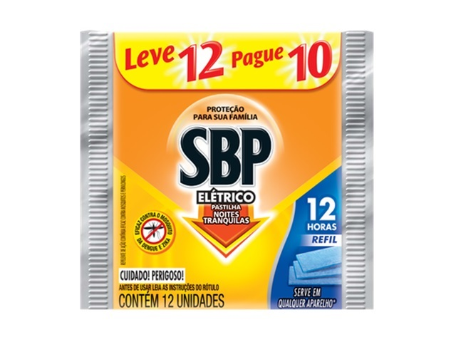 SBP Repelente Elétrico Pastilha Refil 12 horas Leve 12 unidades Pague 10