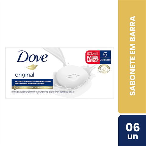 Pack Sabonete Em Barra Dove Original Com 6 Unidades De 90g