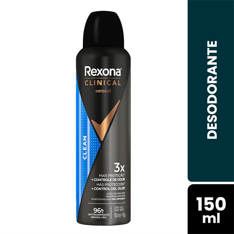 Desodorante Antitranspirante Rexona Men Clinical Aerossol Clean Com 150ml