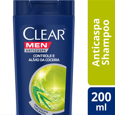 Shampoo Clear Men Anticaspa Controle E Alívio Da Coceira Com 200ml