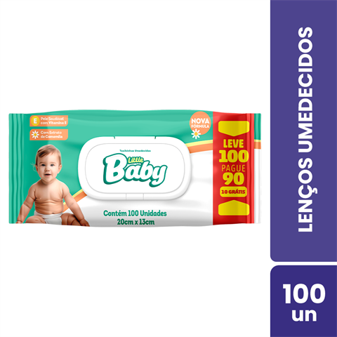 Lenço Umedecido Little Baby Com 100 Unidades