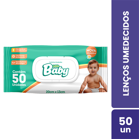 Lenço Umedecido Little Baby Com 50 Unidades