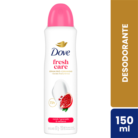 Desodorante Antitranspirante Dove Aerossol Fresh Care Romã & Verbena Com 150ml