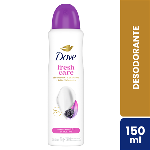 Desodorante Antitranspirante Dove Aerossol Fresh Care Amora & Flor de Lótus Com 150ml