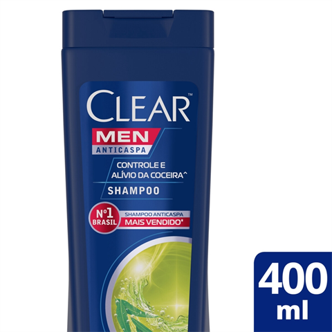Shampoo Clear Men Anticaspa Controle E Alívio Da Coceira Com 400ml