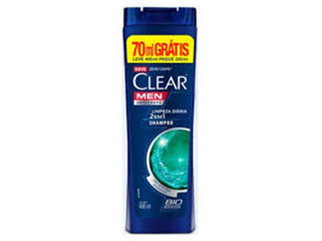 Shampoo Clear Men Anticaspa Limpeza Diária 2 Em 1 Com 400ml