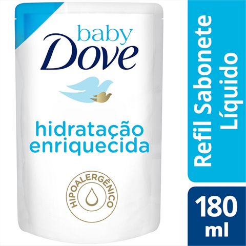 Sabonete Líquido Dove Baby Hidratação Enriquecida Refil Com 180ml