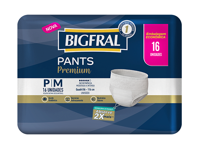 Fralda Geriátrica Bigfral P/M Com 16 Unidades