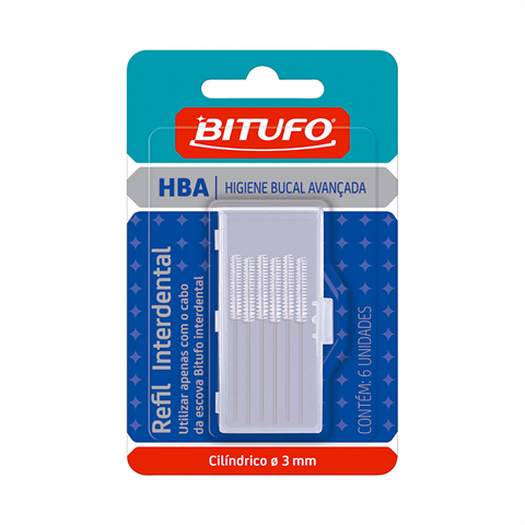 Refil Para Escova Dental Bitufo Interdental Cilindro Com 6un
