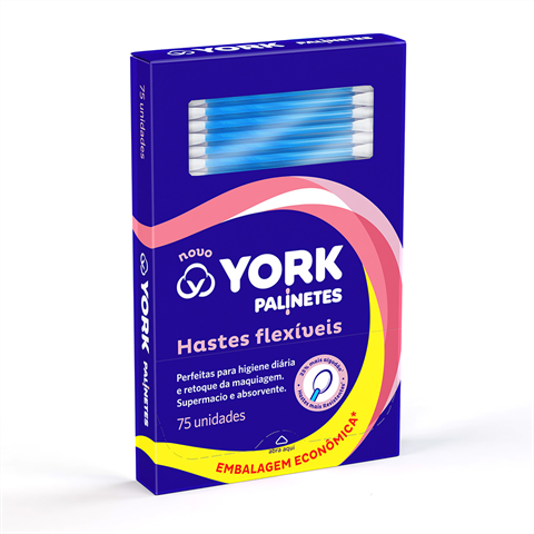 Hastes Flexíveis York Palinetes De Algodão Com 75 Unidades