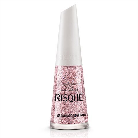 Esmalte Risqué Gliter Granulado Rosé 8ml