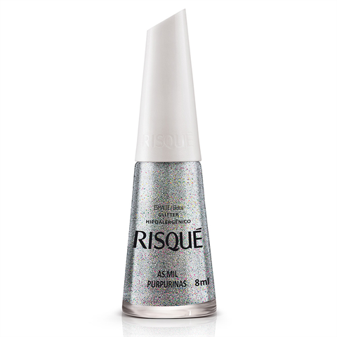 Esmalte Risqué Glitter Prata As Mil Purpurinas 8ml